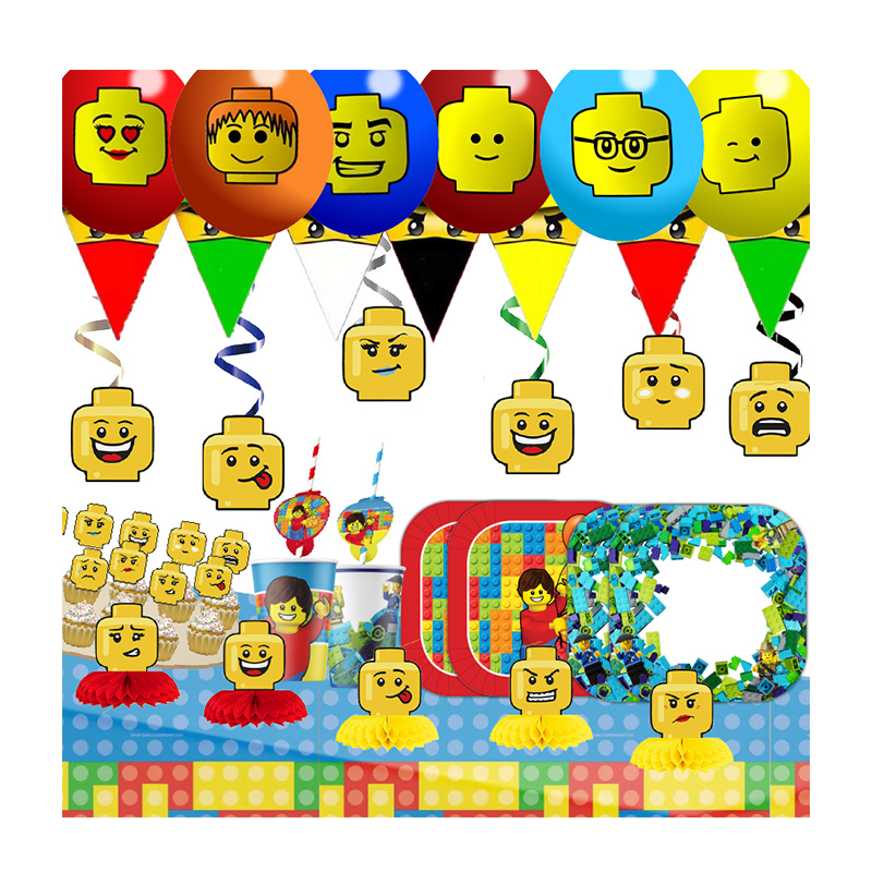 Confetti Balloon Set - مكعبات بناء لافتة عيد ميلاد سعيد