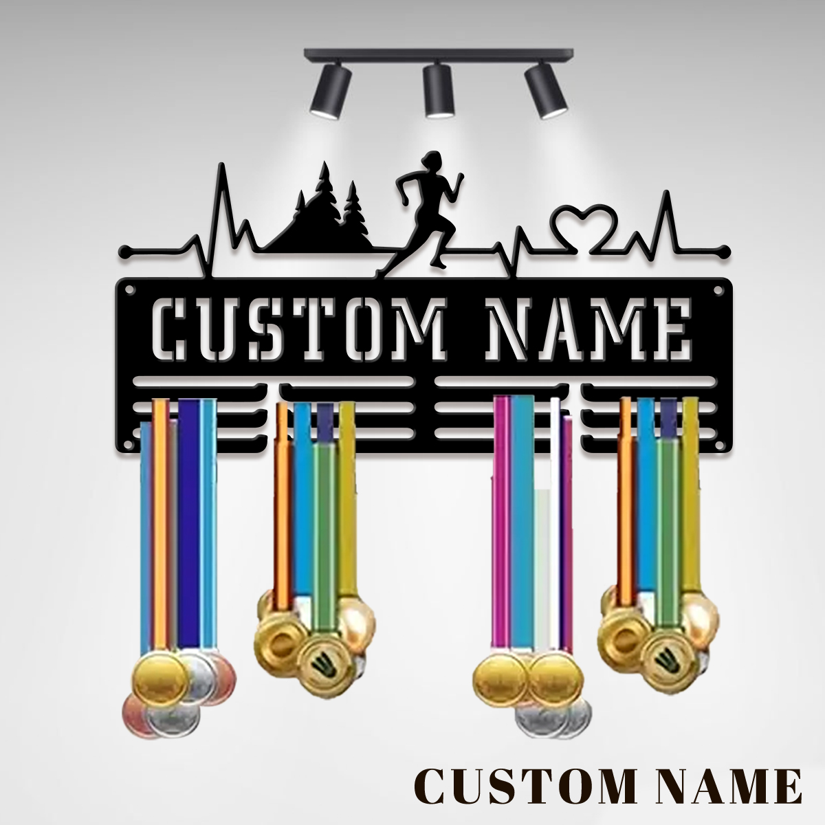 Wedding Party Supply - حامل معدني مخصص لعرض ميداليات الماراثون