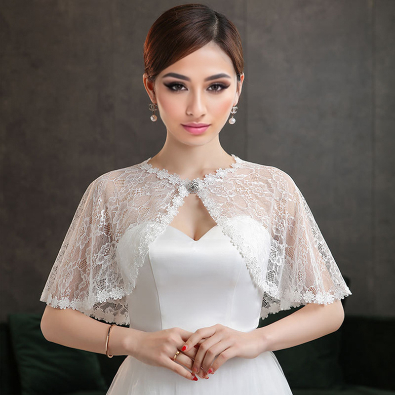 Wedding Dress Supply - زفاف الزفاف الأزهار الدانتيل الكتف التفاف