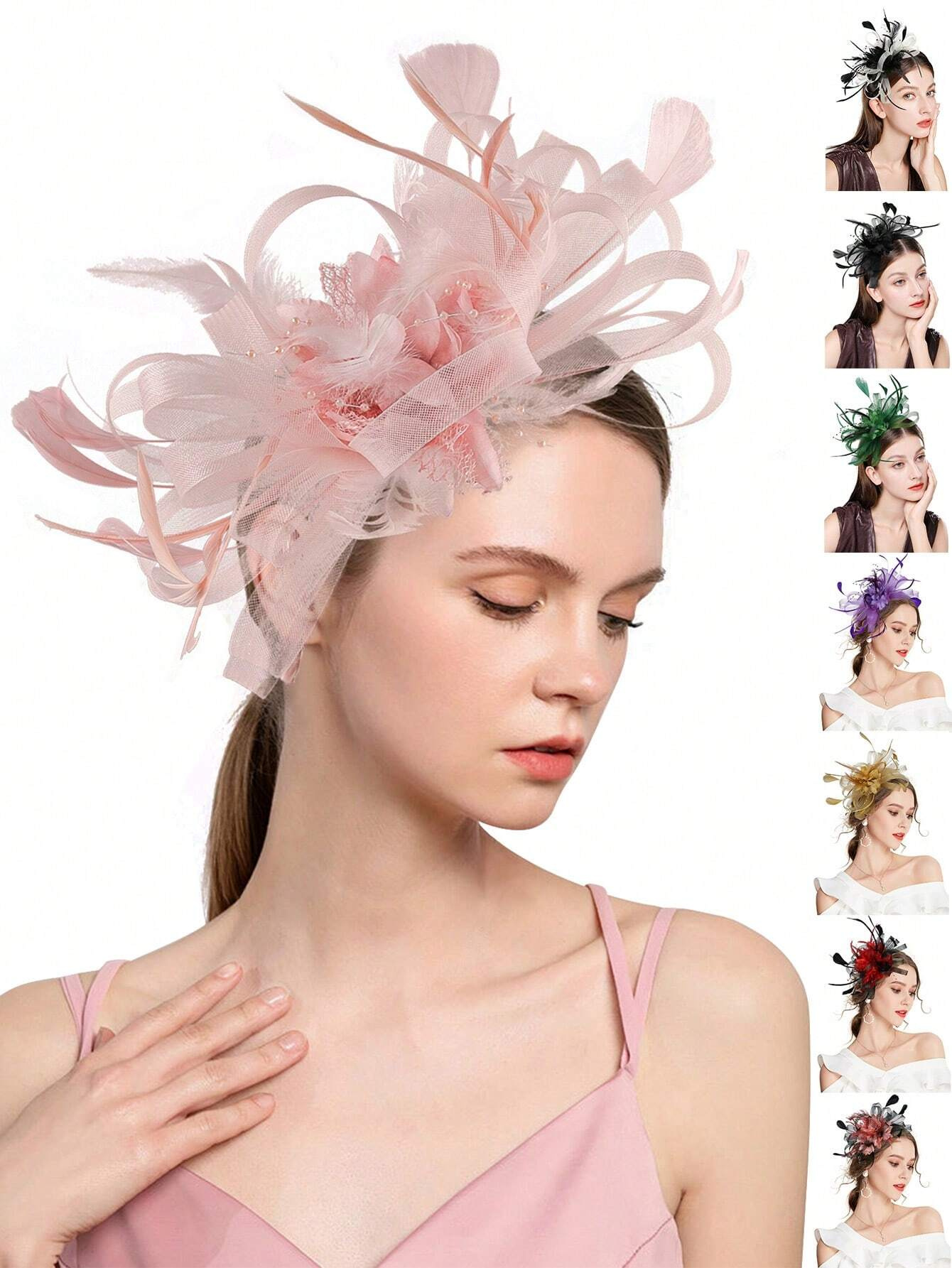 Wedding Dress Supply - 1 قطعة عقال فاسيناتور مع ريشة