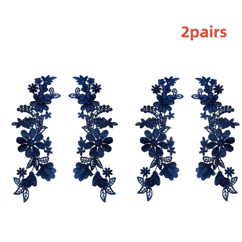 Wedding Dress Supply - زوجان من زخارف الدانتيل الزهرية عالية