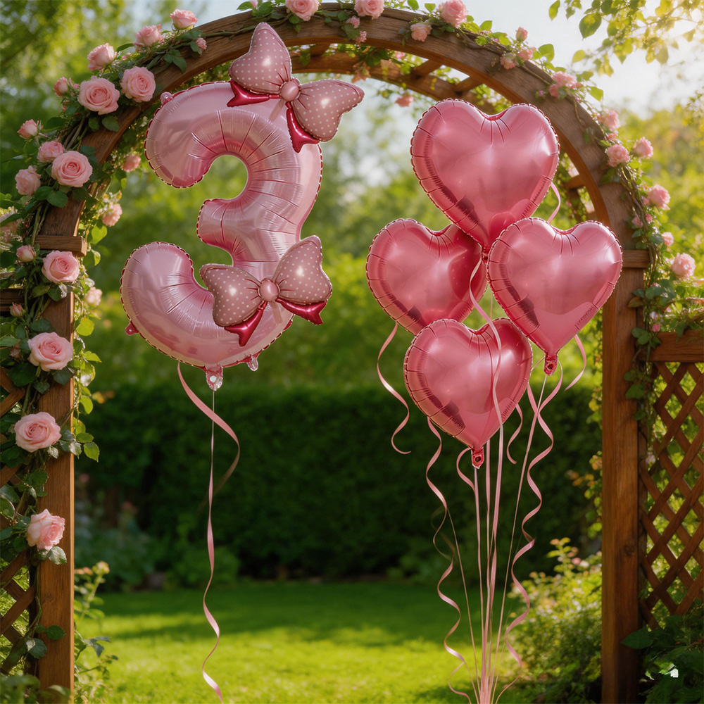 زينة حفلات بفيونكة وردية، بالو - مراجعة Confetti Balloon Set وسعره