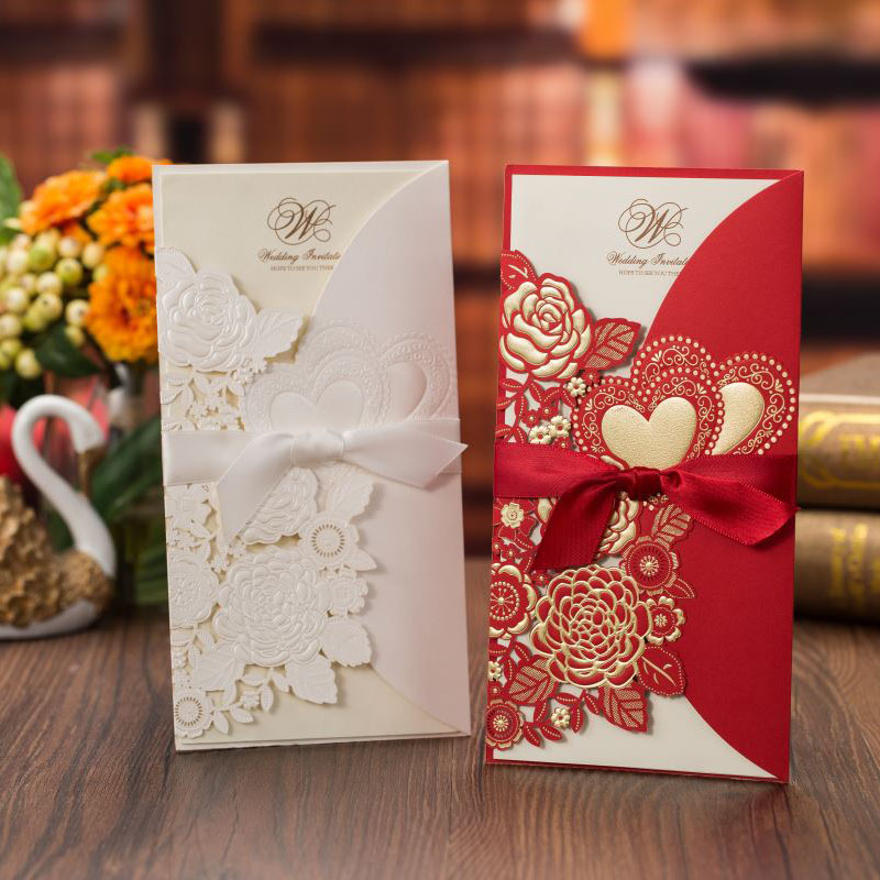 5/10 قطعة قطع الليزر دعوات زفا - مراجعة Wedding Supply Business وسعره