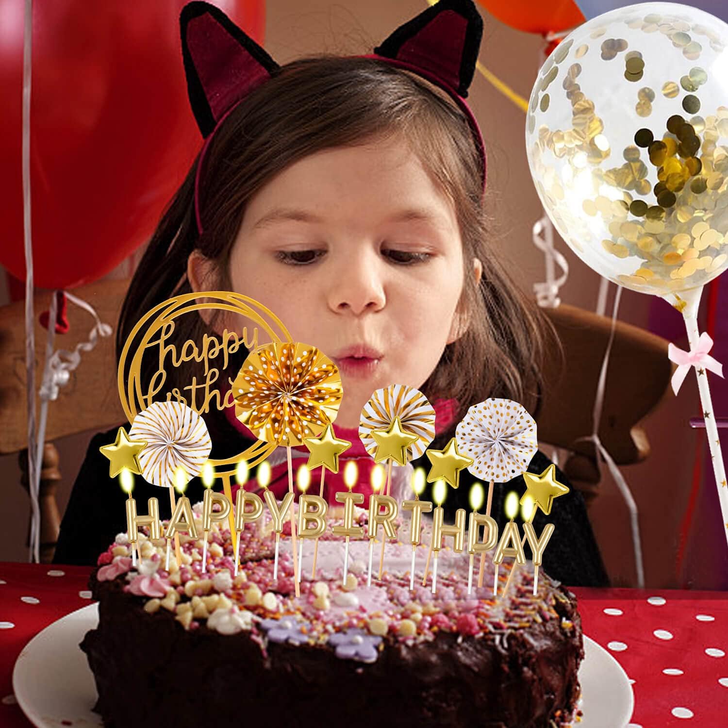 مجموعة شموع ذهبية لعيد الميلاد - مراجعة Confetti Balloon Set وسعره